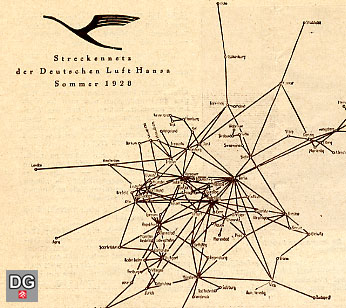 Streckennetz Lufthansa 1928